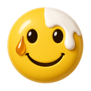 emoji rond montrant un visage partagé entre un côté avec du sérum et un côté avec de la crème visage