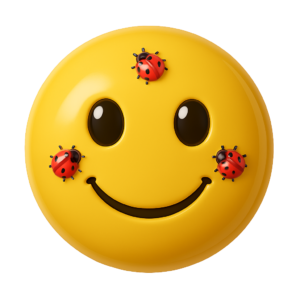 smiley avec points noirs, conseils pour les enlever.