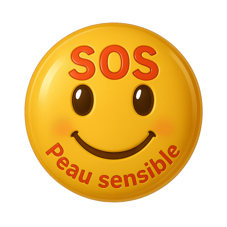 visuel smiley sos peau sensible La Muse Skincare qui célèbre les peaux réactives avec douceur grâce à la cosmétique naturelle.